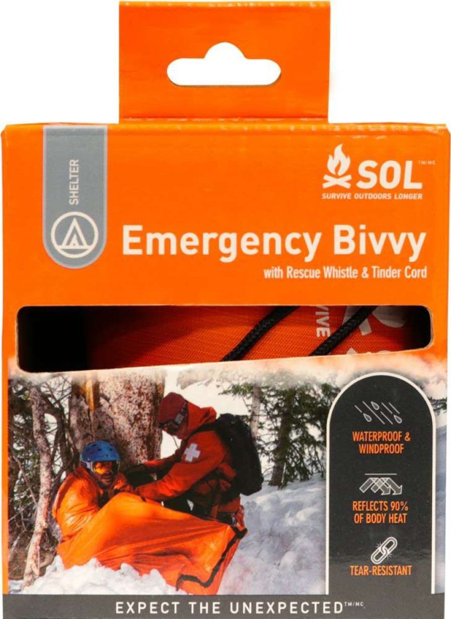 Health And Safety * | Sol Emergency Bivvy With Rescue Whistle And Tinder Cord Orange