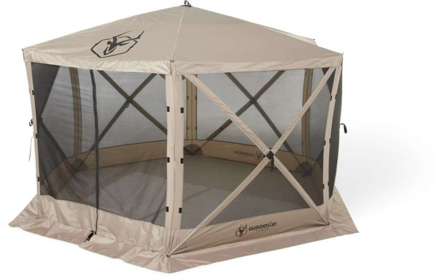 Camp Furniture * | Gazelle G6 6-Sided Screen Gazebo Desert Sand