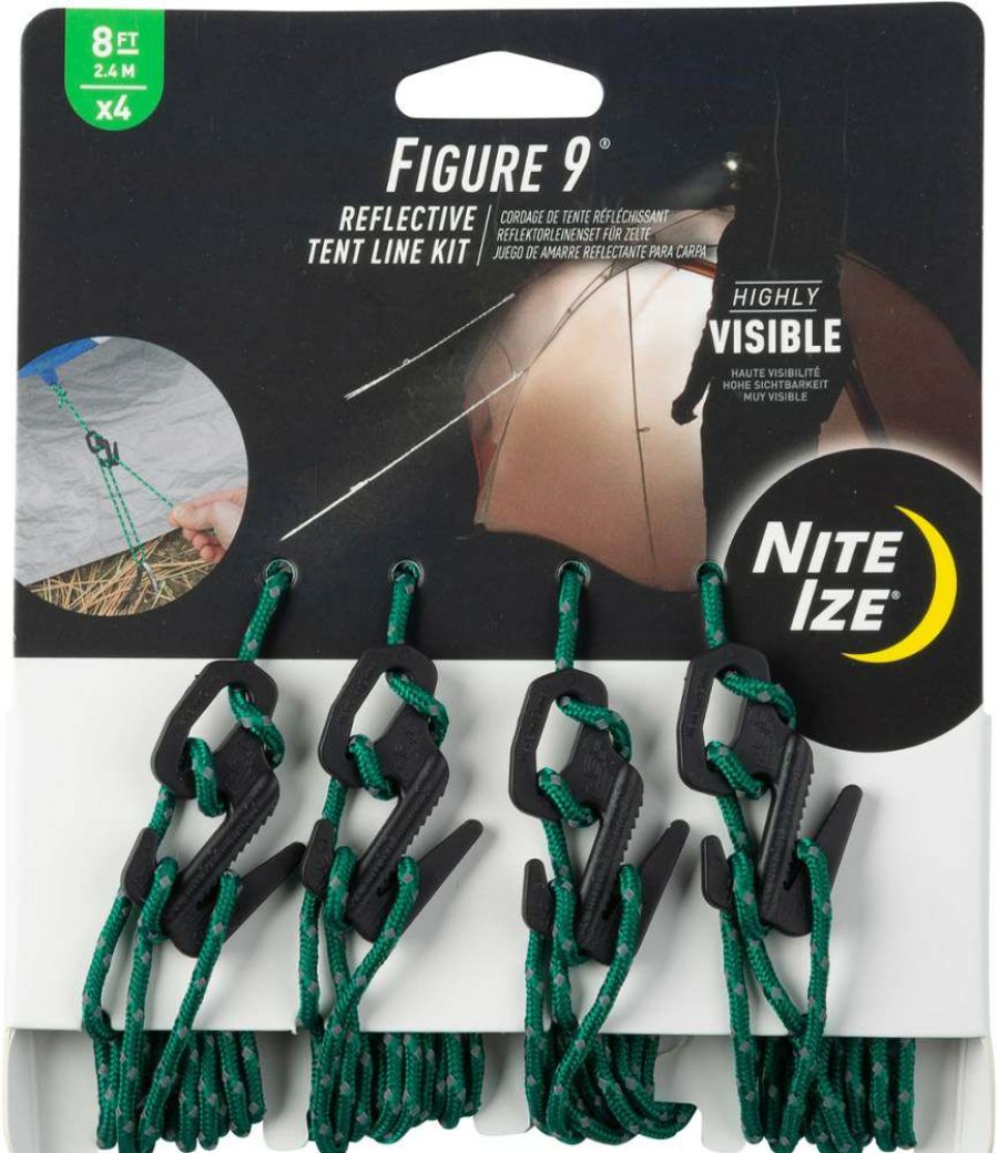 Camp Furniture * | Nite Ize Figure 9 Tent Line Kit Package Of 4 Black