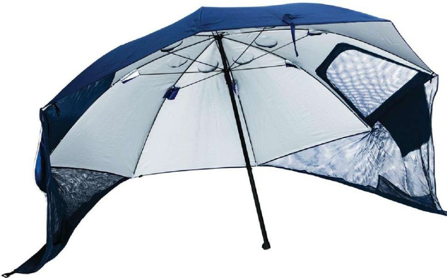 Camp Furniture * | Cgear Multimats Sand-Free Beach Umbrella Navy Blue