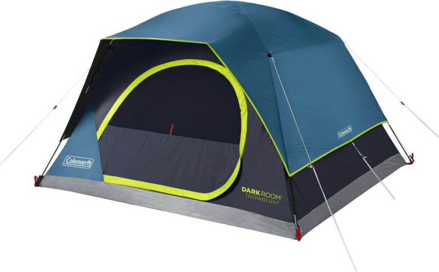 Camp Furniture * | Coleman Skydome Darkroom 4-Person Tent Blue