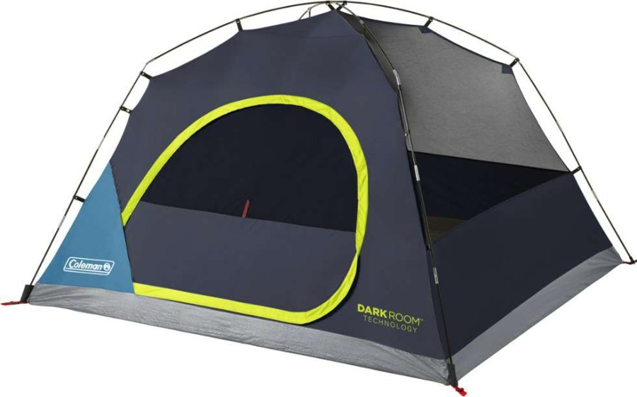 Camp Furniture * | Coleman Skydome Darkroom 4-Person Tent Blue